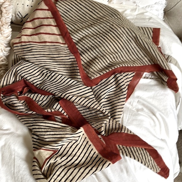 Block Shop Tent Print Silk Cotton Blend Hand Block Printed Long Scarf Sold Out - Picture 6 of 8